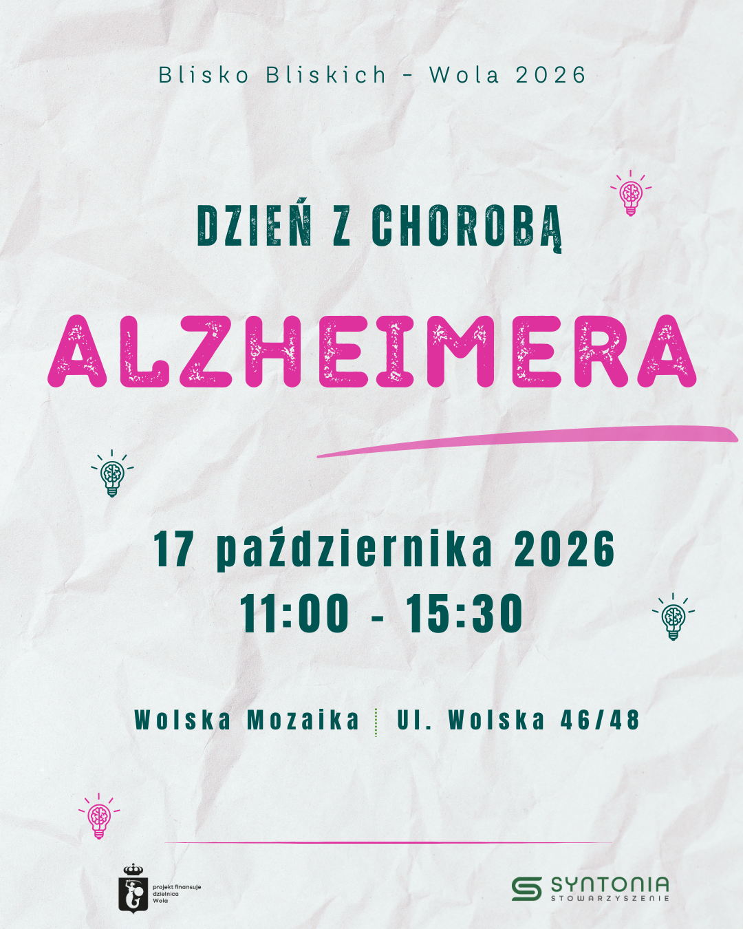bezpłatne wydarzenie dla opiekunów rodzinnych, dzień z chorobą Alzheimera